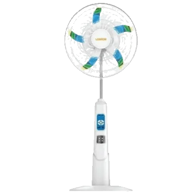 Lontor 16" Rechargeable Fan | CF034R-16-C, 12-speed option, USB output, solar charger, Remote control, DC/AC power option