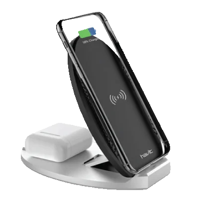 Havit 2 in 1 Wireless Charger with Dual Charging Mode, 10w, Lightweight, sleek, Foldable support design  | W3005