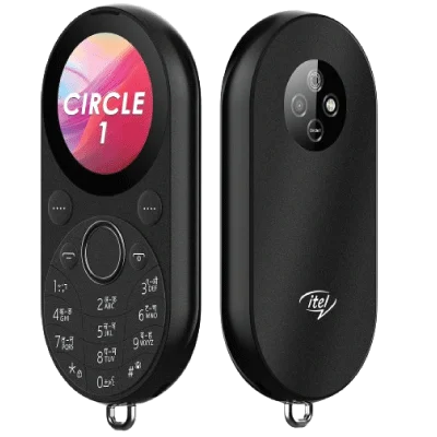 itel Circle 1 | Unique Design with Round Screen Mobile Phone| Dual SIM | 500mAh Battery | 1.32" Display BT Call | Black
