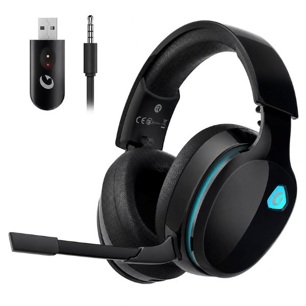 Gtheos 2.4GHz Wireless Gaming Headset for PC, PS4, PS5, Mac, Nintendo Switch, Bluetooth 5.2 Gaming Headphones with Noise Canceling Microphone, Stereo Sound, ONLY 3.5mm Wired Mode for Xbox Series