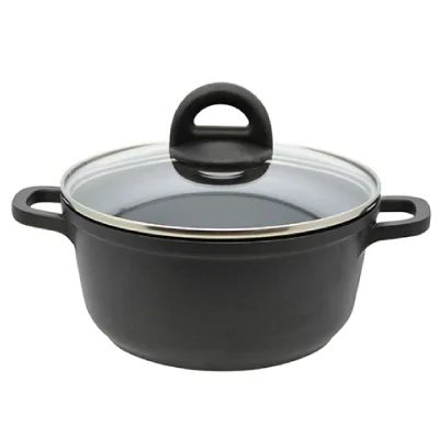Black Line - 20cm  (Regular)Pot with glass Cover