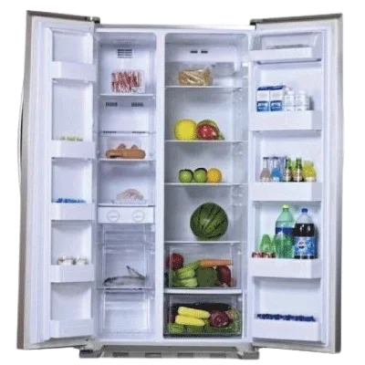 Midea Side by Side Refrigerator (510Ltrs) | HC 689WEN-SILVER WITH HANDLE