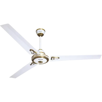 Polystar 56" Ceiling Fan, 100% Copper Wire Motor With 5 Speed Capacitor Regulator, White Colour | PV-56WC/BC