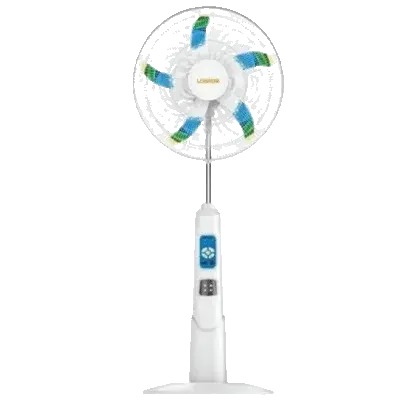 Lontor 16" Rechargeable Fan | CF034R-16-C, 12-speed option, USB output, solar charger, Remote control, DC/AC power option