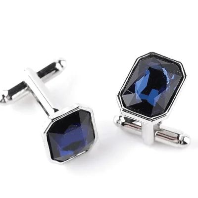 Fangtuo 2023 Luxury Austrian Crystal Cufflinks For Man/Woman Blue Zircon Twist Cuff Links Jewelry Accessories | Design3