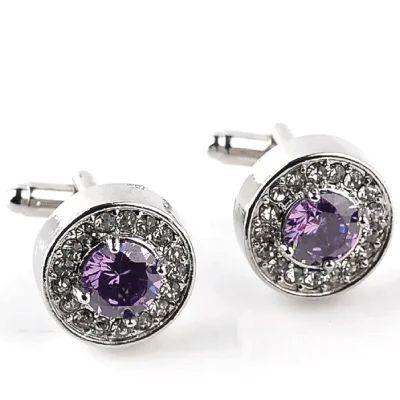 Fangtuo 2023 Luxury Austrian Crystal Cufflinks For Man/Woman Blue Zircon Twist Cuff Links Jewelry Accessories | Design2