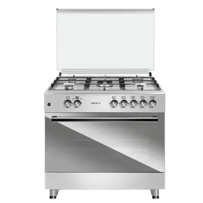 Maxi 60*90, 5 Burner Gas Cooker, Ignition button | Matte INOX TR