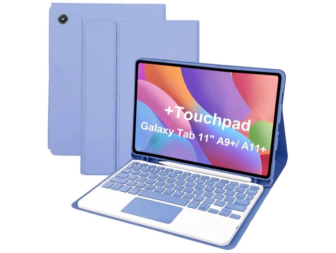 Smart KeyBoard CASE for Samsung Galaxy Tab 11" A11 Plus 2025/A9 Plus 2023, Slim Folio Case with Keyboard for Galaxy Tab A9+/A11 +, Soft Cover, Trackpad, Pen Holder, Study, Work, Travel, PL